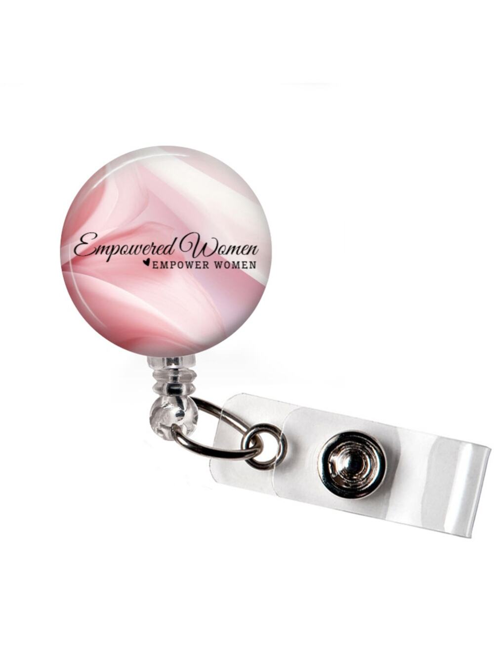 Empowered Women Badge Reel Women Empowerment Gift Retractable ID Holder
